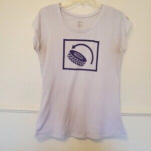 Reebok White T-shirt Tire Flip Womens L  Short Sleeve Breathable Running Gym